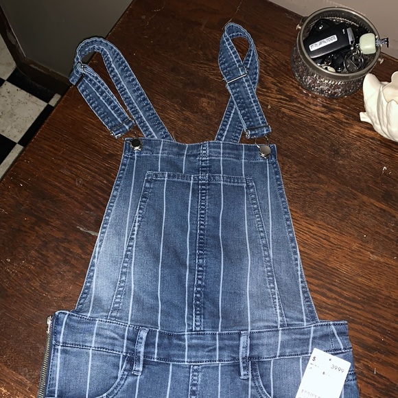 Skinny Striped Overalls • NWT - Picture 1 of 6